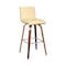 Armen Living Vienna 30" Swivel Bar Stool in Walnut Wood Finish with Cream Faux Leather LCVIBACRWA30 - alternate 1